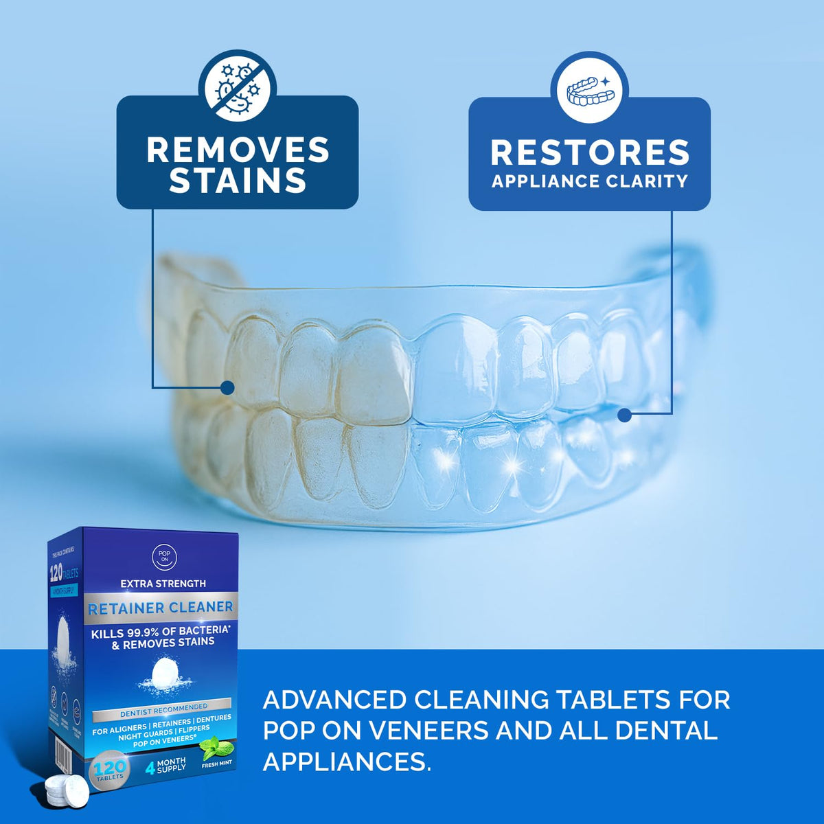 Retainer Cleaner Tablets - 120 Tablets, 4 Month Supply